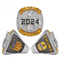 2024 Fantasy Football League Championship Ring – Collectible Sports Gift for Fans