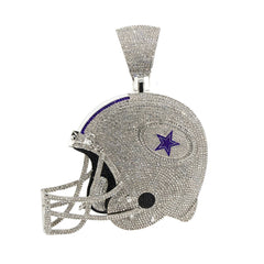 Dallas Helmet Pendant Necklace –Game Day Fan Gift