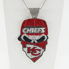 Kansas City Football Mask Pendant Necklace