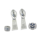 Seattle Football Championship Trophy & Ring Set β 2013 & 2025 Season Replica Collection