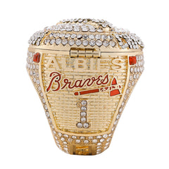 2021 Atlanta Baseball Championship Ring Replica – Fan Collectible Gift with Wooden Box