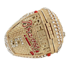 2021 Atlanta Baseball Championship Ring Replica – Fan Collectible Gift with Wooden Box
