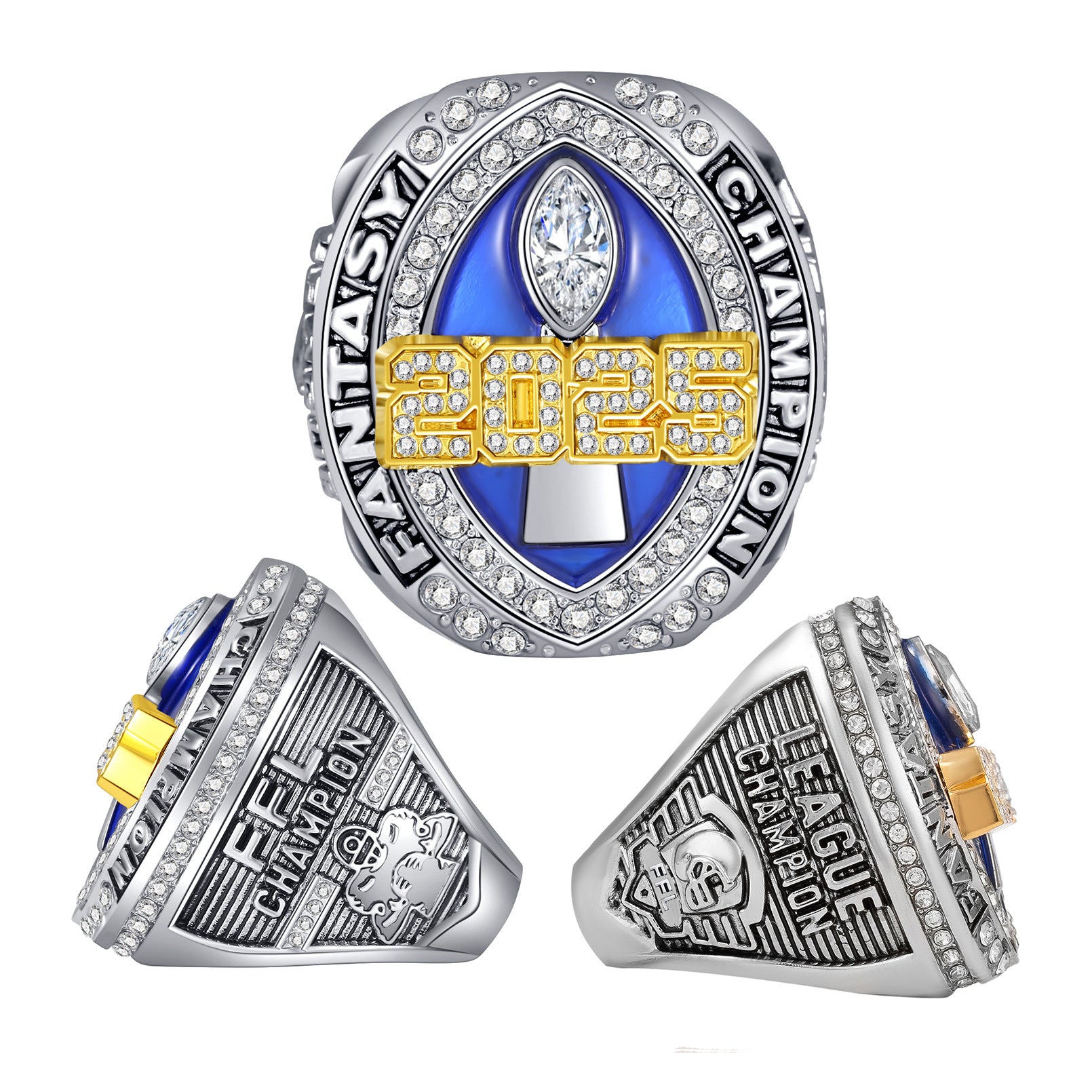 2025 Fantasy Football Championship Ring –  Commemorative Gift for Football Fans