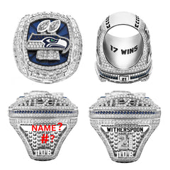 Personalized 2025 Seattle Football Championship Ring – Custom Name & Number | Fan Gift for Hawks