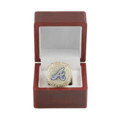 2021 Atlanta Baseball Championship Ring Replica – Fan Collectible Gift with Wooden Box