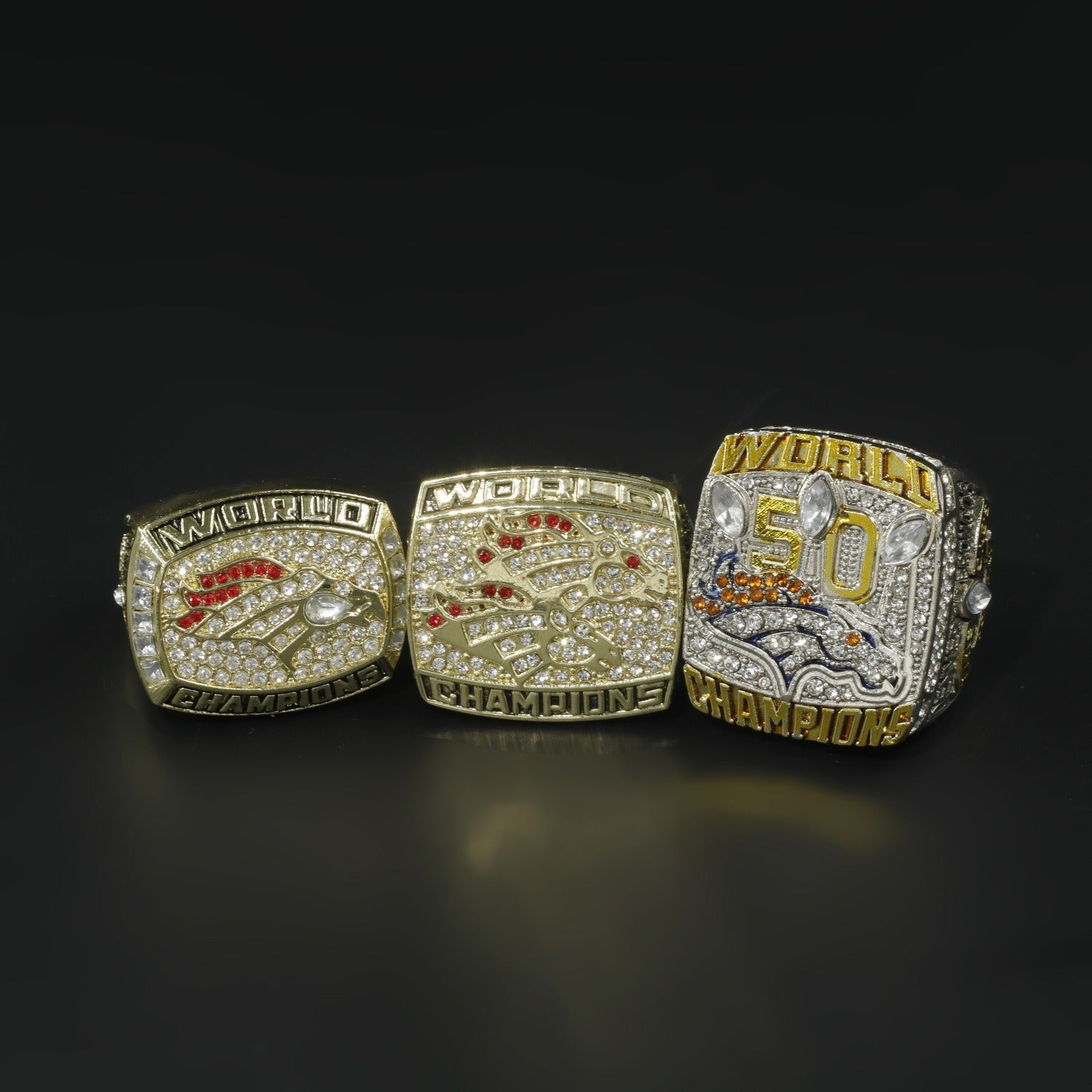Denver Football Championship Ring Set-1997,1998,2015