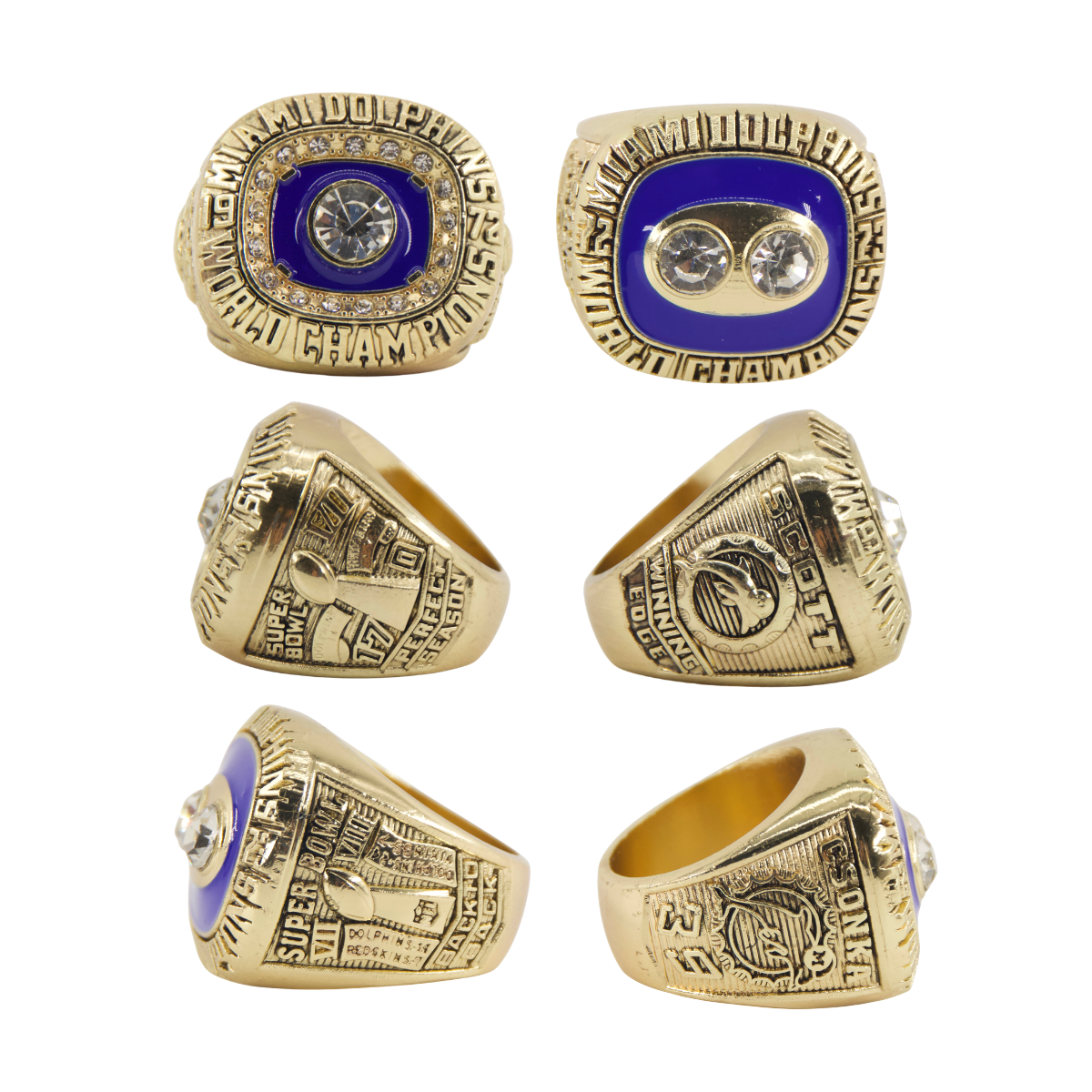 Miami Back-to-Back Football Championship Rings Set (1973 & 1974) – Limited Edition Collectible