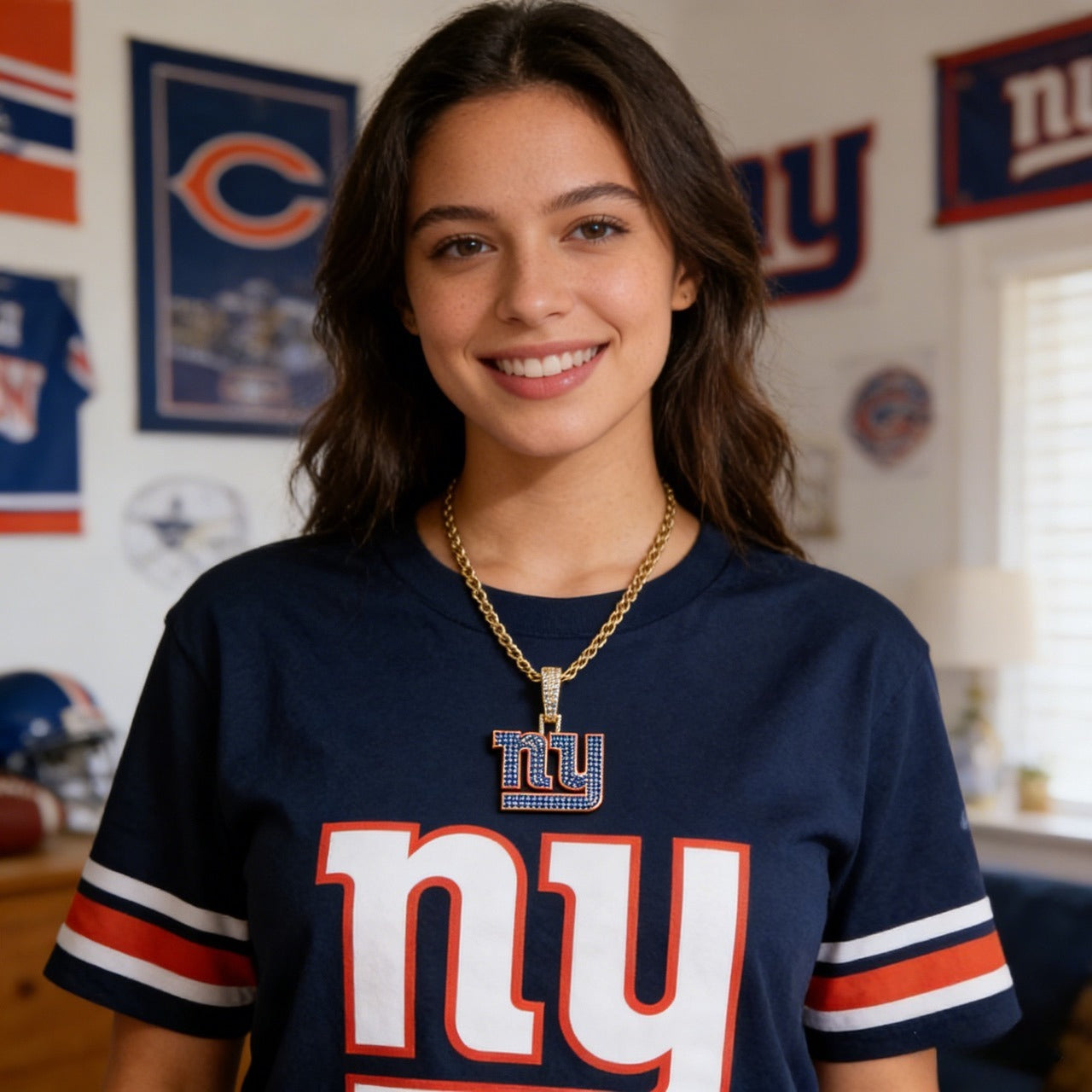 New York City Emblem Pendant Necklace – Fan Gift Jewelry for Game Day & Holidays